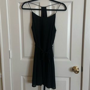 Black Polyester Boutique Spaghetti Strap Dress
